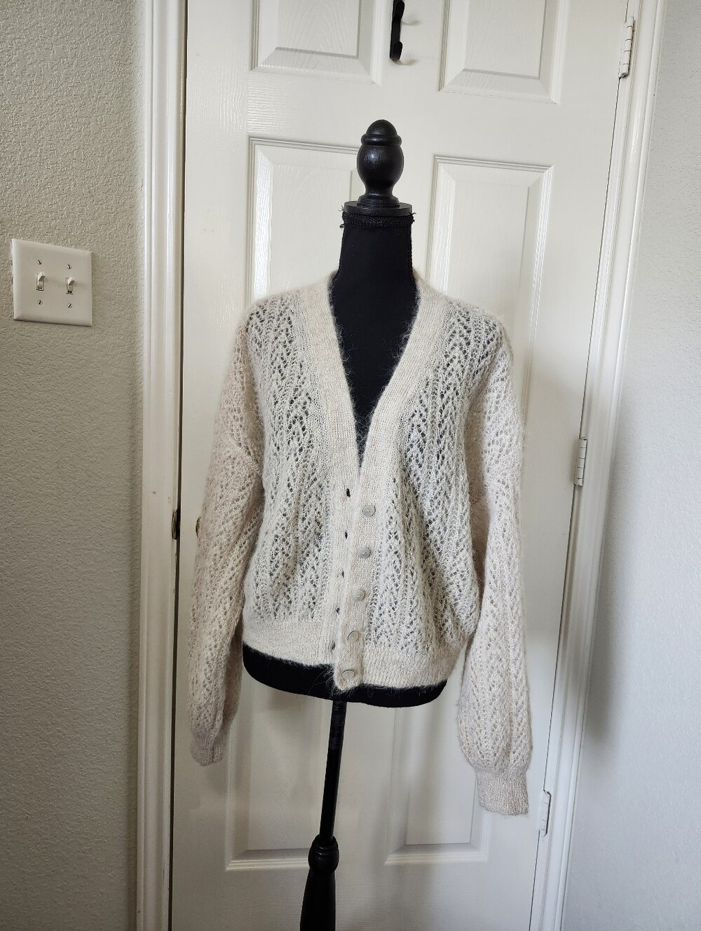 Free People Openwork Button-Front Women's Cardigan sweater - Cream